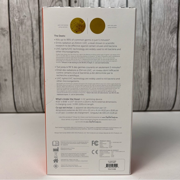 TECH candy 5 minute UV Sanitizer Light Mint NIB - Picture 4 of 4